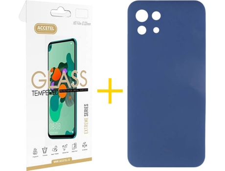 Kit Funda + Protector de Pantalla Xiaomi Mi 11 5G ACCETEL Liso 4 Azul