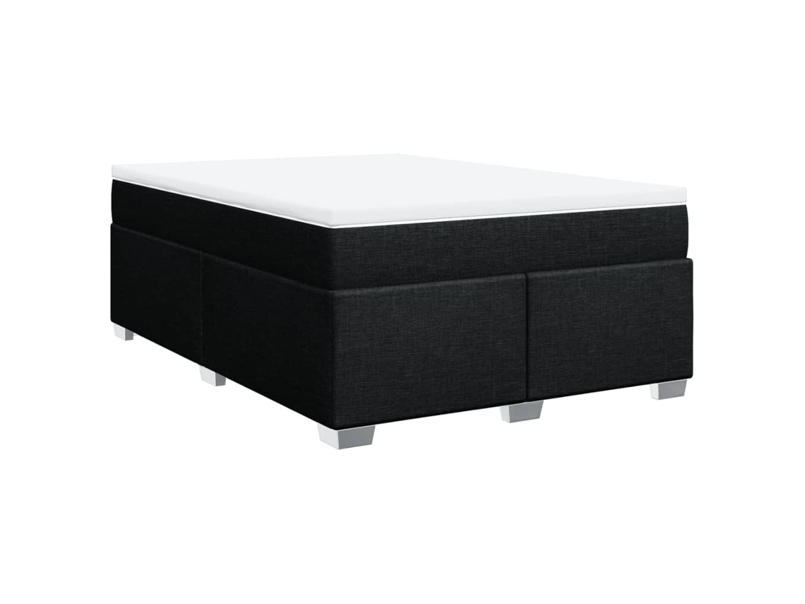 Maison Exclusive - Cama Box Spring Con Colchón Tela Negro 140x190 Cm