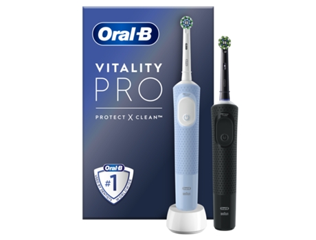 Cepillo de Dientes Eléctrico ORAL B ORAL B Vitality Pro Duo BLACK+BLUE