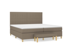 Maison Exclusive - Cama Box Spring Con Colchón Tela Gris Taupe 200x200 Cm