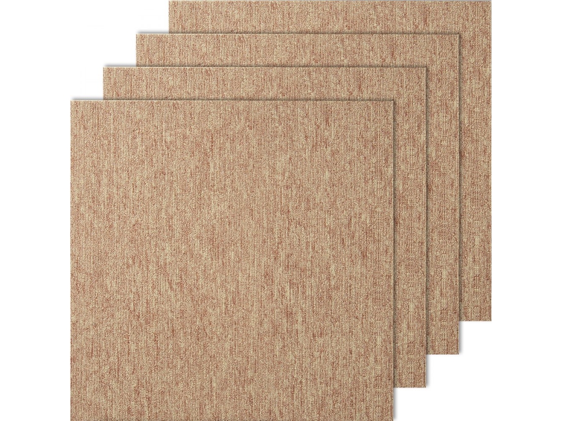 Conjunto de 16 Módulos de Alfombra Cuadrados Marrón Oscuro 500x500mm con Fijación Tekmaquinas