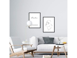 Set de 2 Cuadros NACNIC Lineas Femeninas y Palabras (A3)
