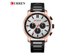 Reloj De Cuarzo Informal Para Hombre (negro Y Dorado), Reloj De Negocios Con Correa De Acero Inoxidable, Reloj Sencillo.