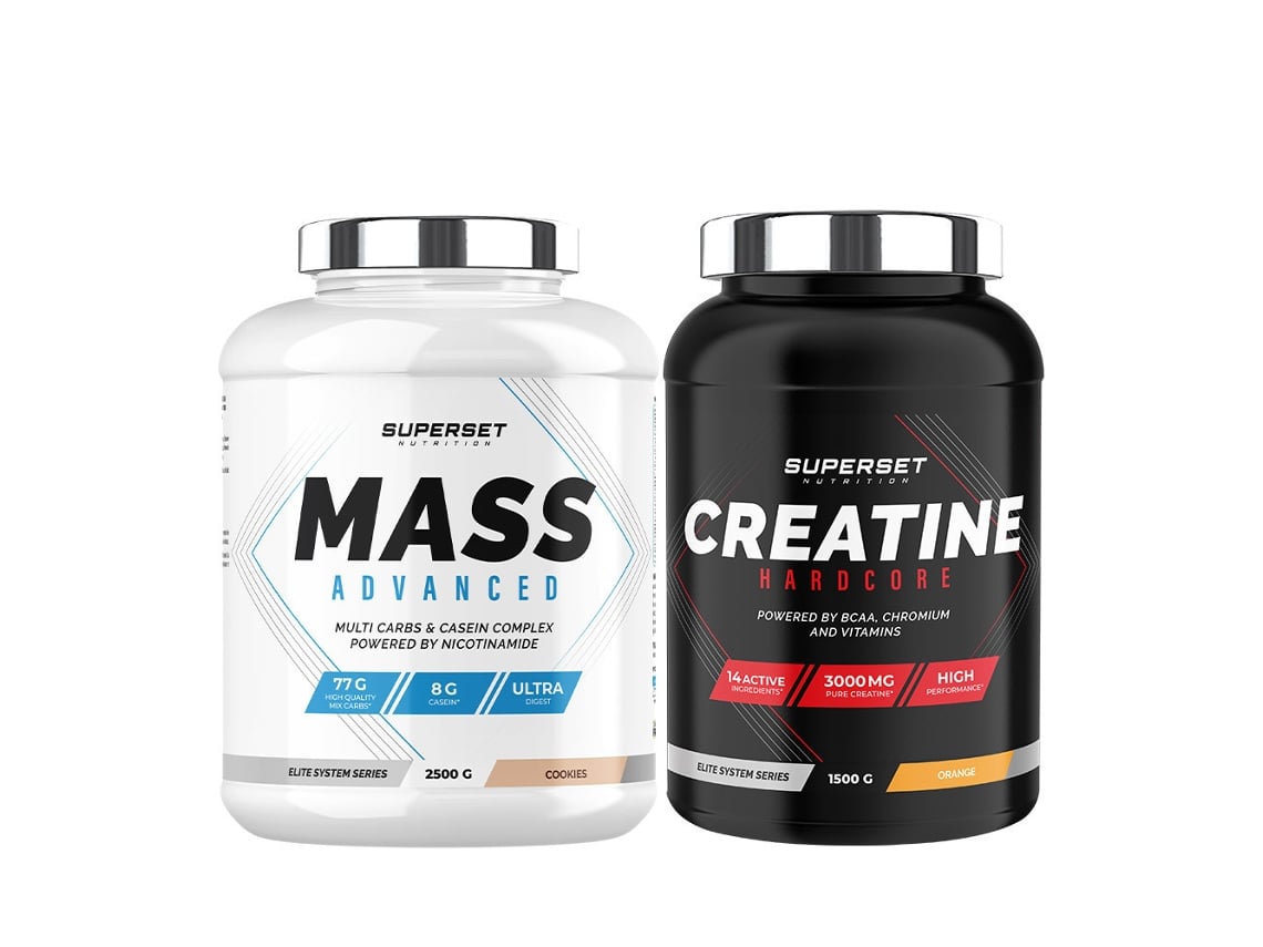 Programa de premios Mass Advanced Mass Advanced 2,5 kg Galletas Créatine Hardcore 1,5 kg Naranja Superset Nutrition