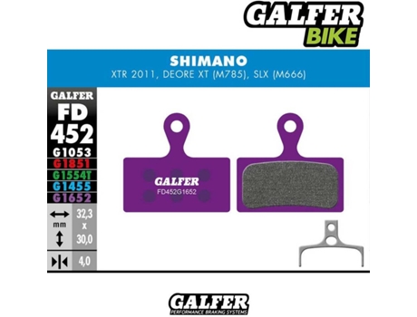 Pastillas de Freno GALFER Standard Shimano Xtr-Xt-Slx E-Bikes