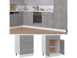 Mueble De Cocina | Armario Bajo Cajón Madera Ingeniería Gris Hormigón 60x46x81,5cm