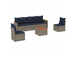 Maison Exclusive - Conjunto De Sofá De Jardín De 7 Piezas Con Cojines, Poliratán Gris