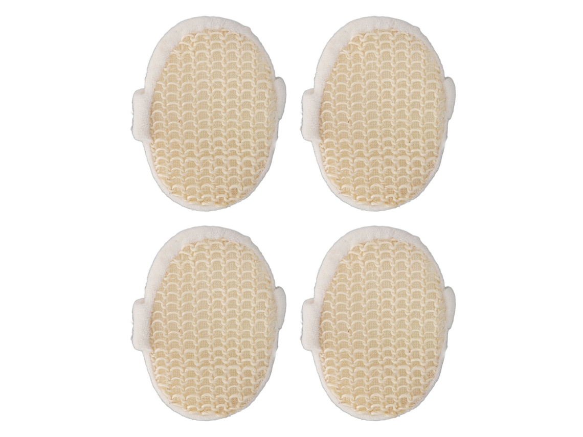4 Piezas Esponjas De Baño De Sisal Para Exfoliar Y Limpiar El Cuerpo Con Textura Rugosa Y Secado Rápido