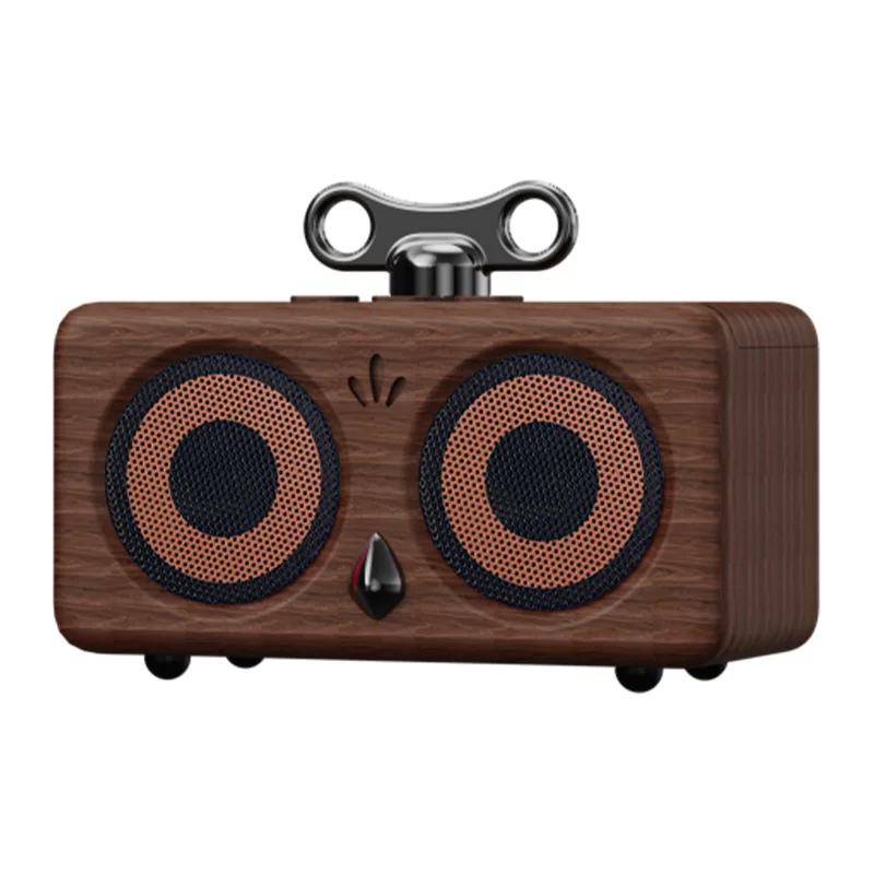 Altavoz estéreo Bluetooth para exteriores MDUG con micrófono y acabado en madera