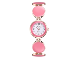Reloj De Pulsera De Cuarzo Informal Para Mujer Con Correa De Aleación Y Esfera Redonda De Oro Rosa.