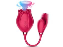 Vibrador De Masaje De Succin De Rosas Multifrecuencia De Dos Cabezas Para Mujeres (rojo) Yizhood
