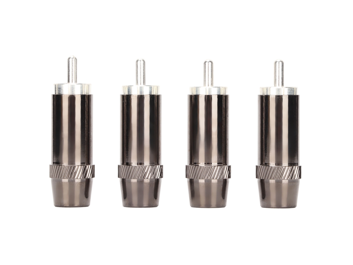 4 Conectores Rca De Audio Chapados En Plata, Conector Macho Rca Para Equipos De Sonido Profesionales