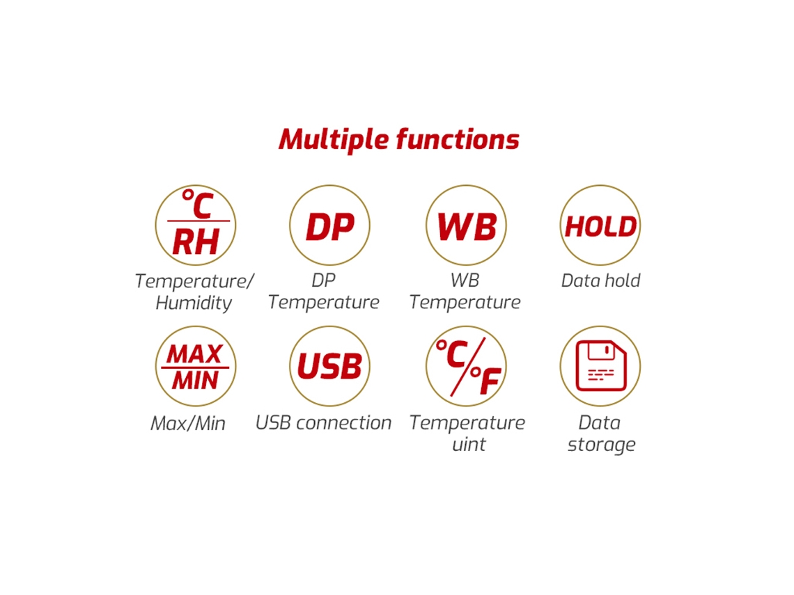 Medidor Digital Portátil De Temperatura Y Humedad Tasi Ta622b De Alta Precisión Con Retroiluminación Lcd Y Almacenamiento De Datos.