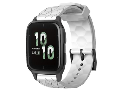 Correa para reloj Garmin Forerunner Sq2, 20mm, patrón de fútbol, silicona de Color sólido blanco VENISYMLIS