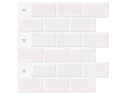 Rebe-10 Piezas Azulejos Autoadhesivos Subway Blancos, 30x30cm, Vinilo 3d Resistente A La Humedad, Para Cocina Y Baño