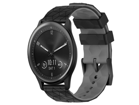 Correa de reloj inteligente para Garmin Vivomove Sport 20 mm Patrón de fútbol de silicona bicolor (negro + gris)