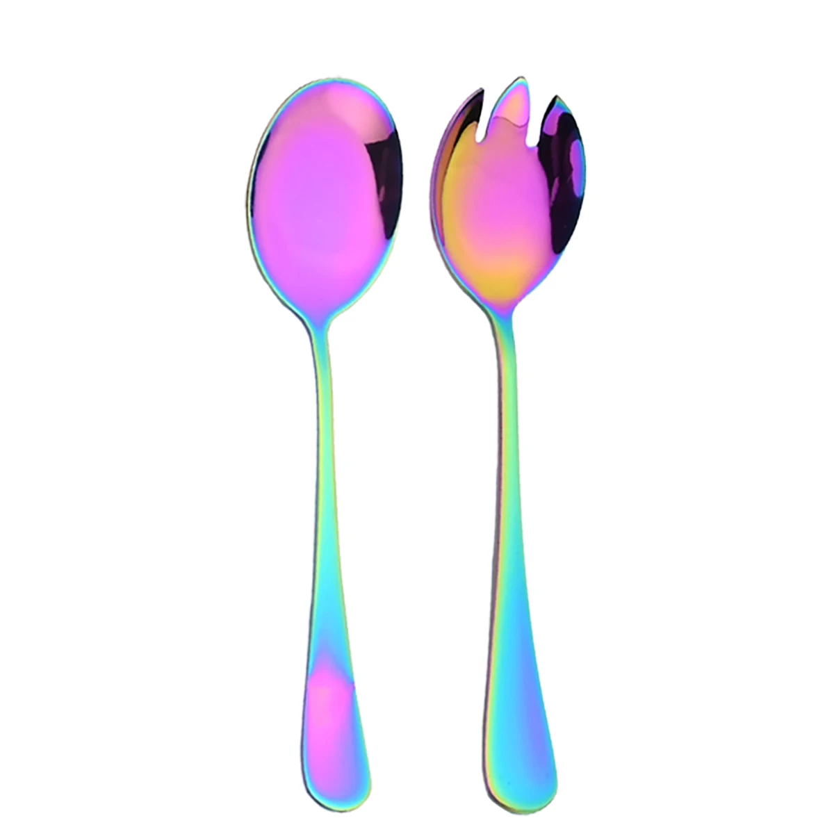 Cuchara De Acero Inoxidable De Dos Piezas (coloreada) Y Cuchara Para Ensalada De Estilo Europeo, Utensilios De Cocina, Accesorios, Vajilla