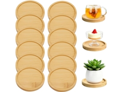 Posavasos De Bambú - 12 Piezas - Redondos De Madera