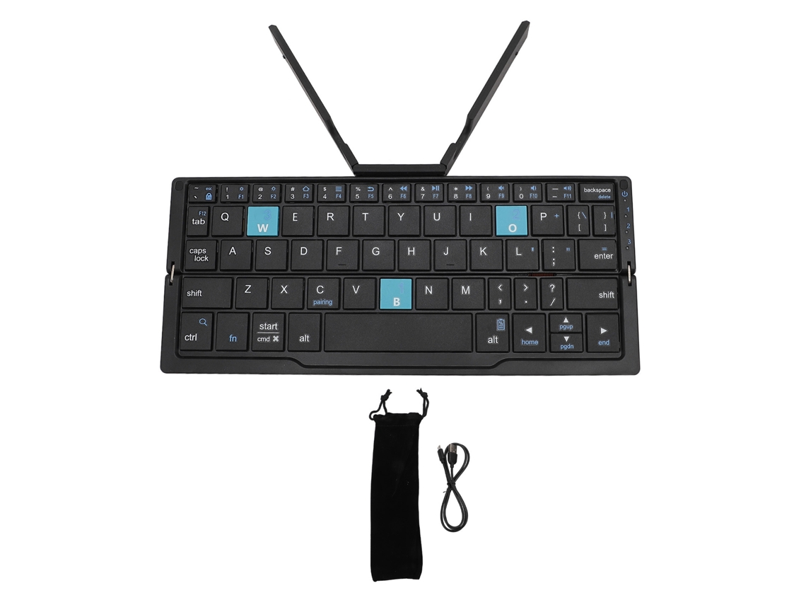 Teclado Bluetooth Portátil, Plegable, Recargable, Para Tablet Android, Teléfono Móvil, Portátil, Gris Oscuro.