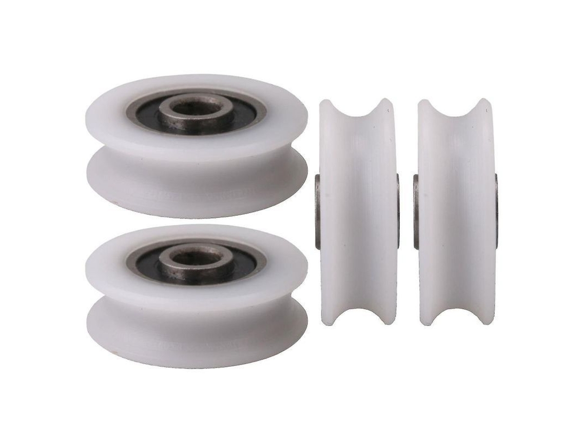Rodas Polea De Nylon Com Ranura U, Diâmetro Interior 4mm Para Porta Deslizante Branca