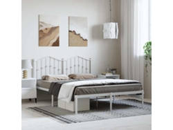 Estructura Cama Sin Colchón Con Cabecero Metal Blanco 135x190cm