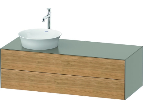 DURAVIT Tulip blanco, mueble de baño colgado en la pared, ancho 1300 x fondo 550mm, con 2 cajones, con tecnología tip-on, WT4987L