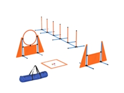 Kit de agilidad, conjunto de 6 piezas, saltos y eslalon, naranja, 348x66x69 cm