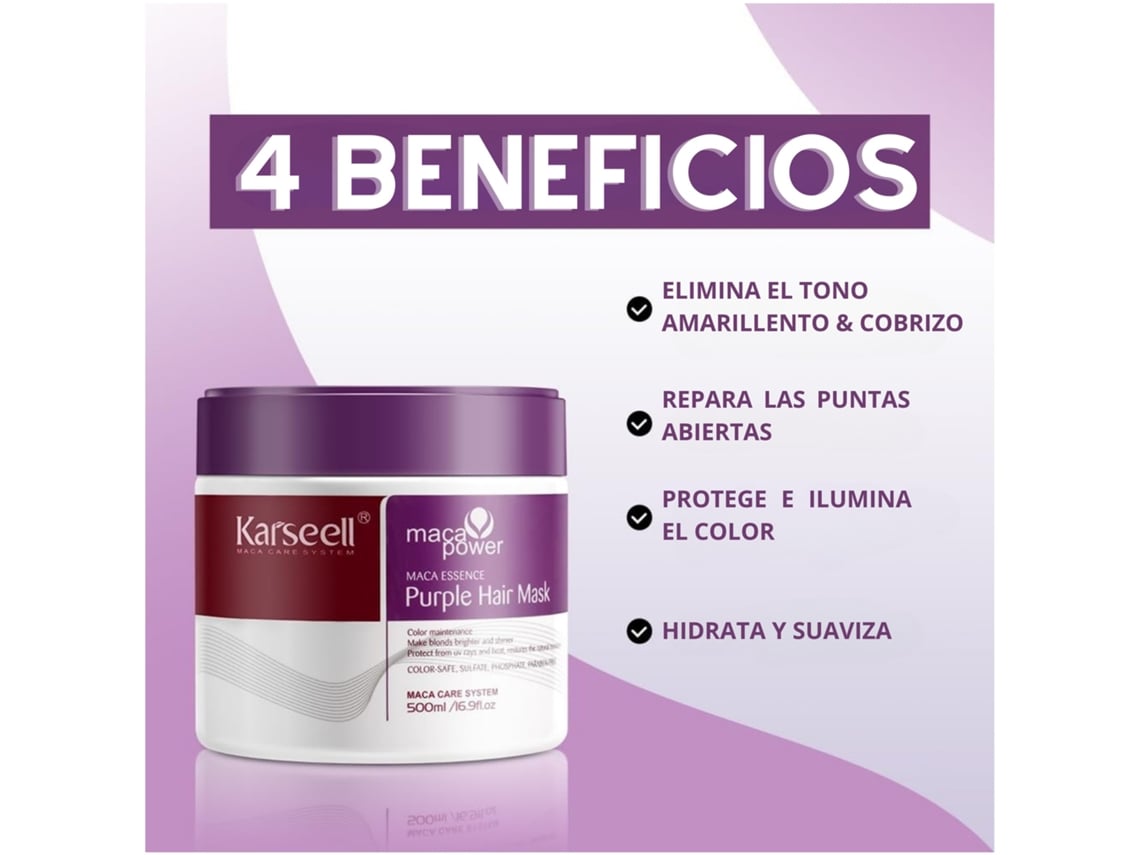 Mascarilla capilar morada Karseell 500 ml | Worten.es