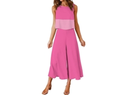 2026-conjunto De 2 Piezas De Verano Para Mujer Roylamp: Blusa Corta Cuello Redondo Y Pantalones Anchos Cropped