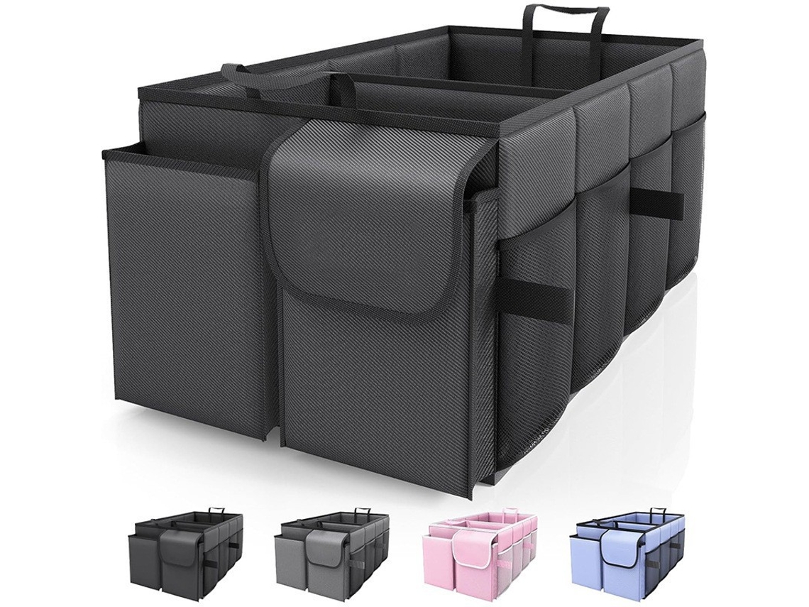Organizador Maletero Coche, Bolsa Asiento Trasero, Negro