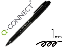 Marcador Q Connect para Cd/Dv D Ponta Fibra Permanente Pretoponta Redonda 1.0mm Vendas Múltiplos 10