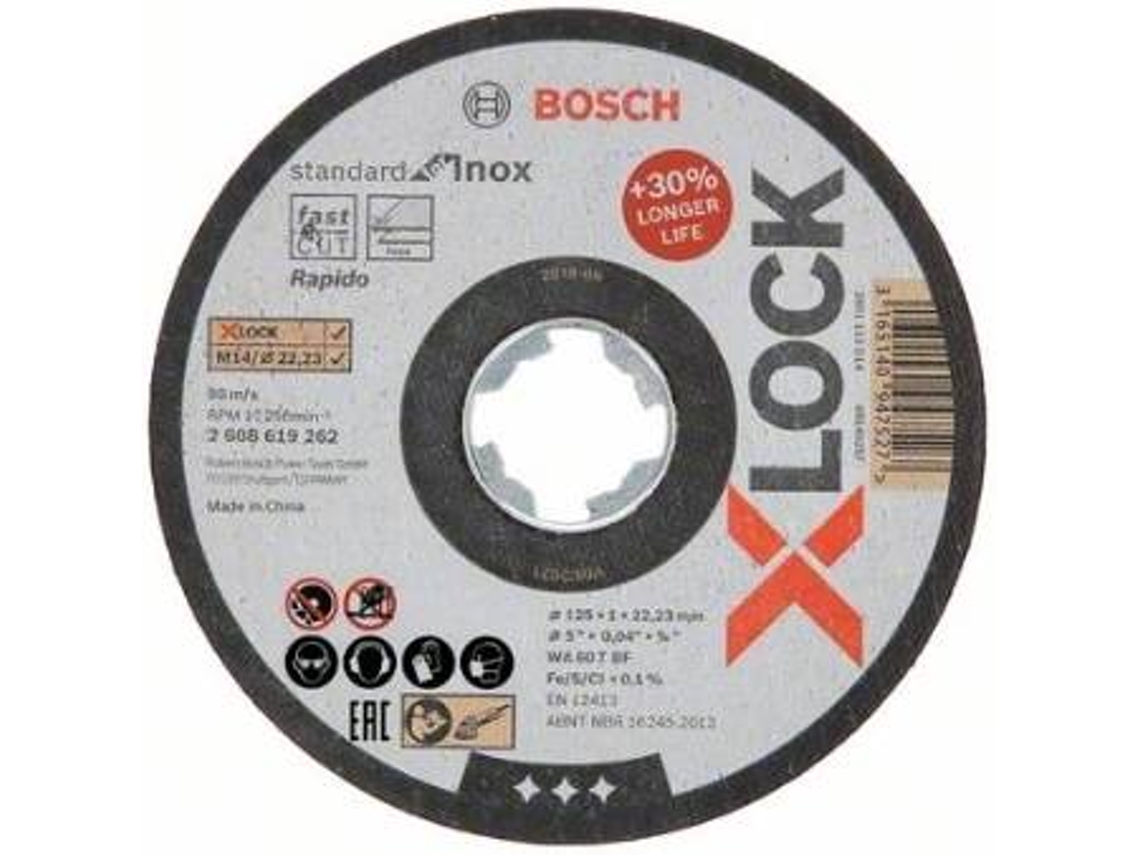 Corte en Línea Recta BOSCH X-Lock Steard para Inox 125X1X22,23 mm