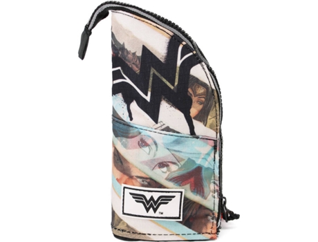 Estuche WONDER WOMAN Collage Vertical (Marrón - 21x9x5cm)