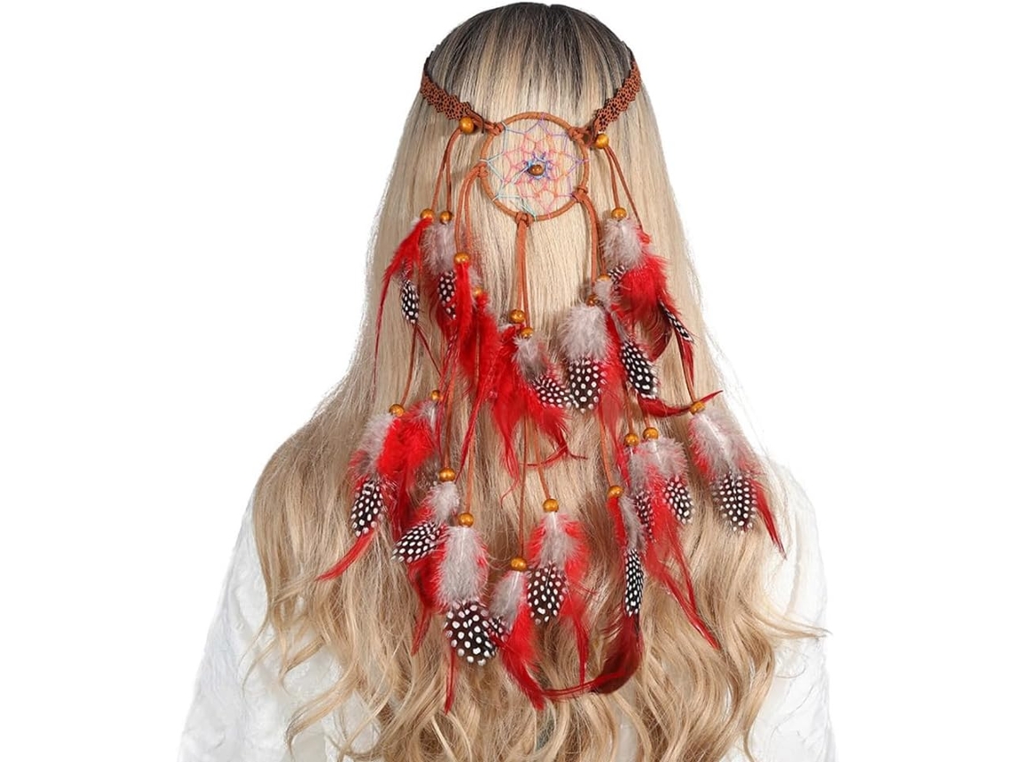 Diadema Para Mujer Con Plumas Y Cuentas - Atrapasueños De Estilo Étnico Para Halloween