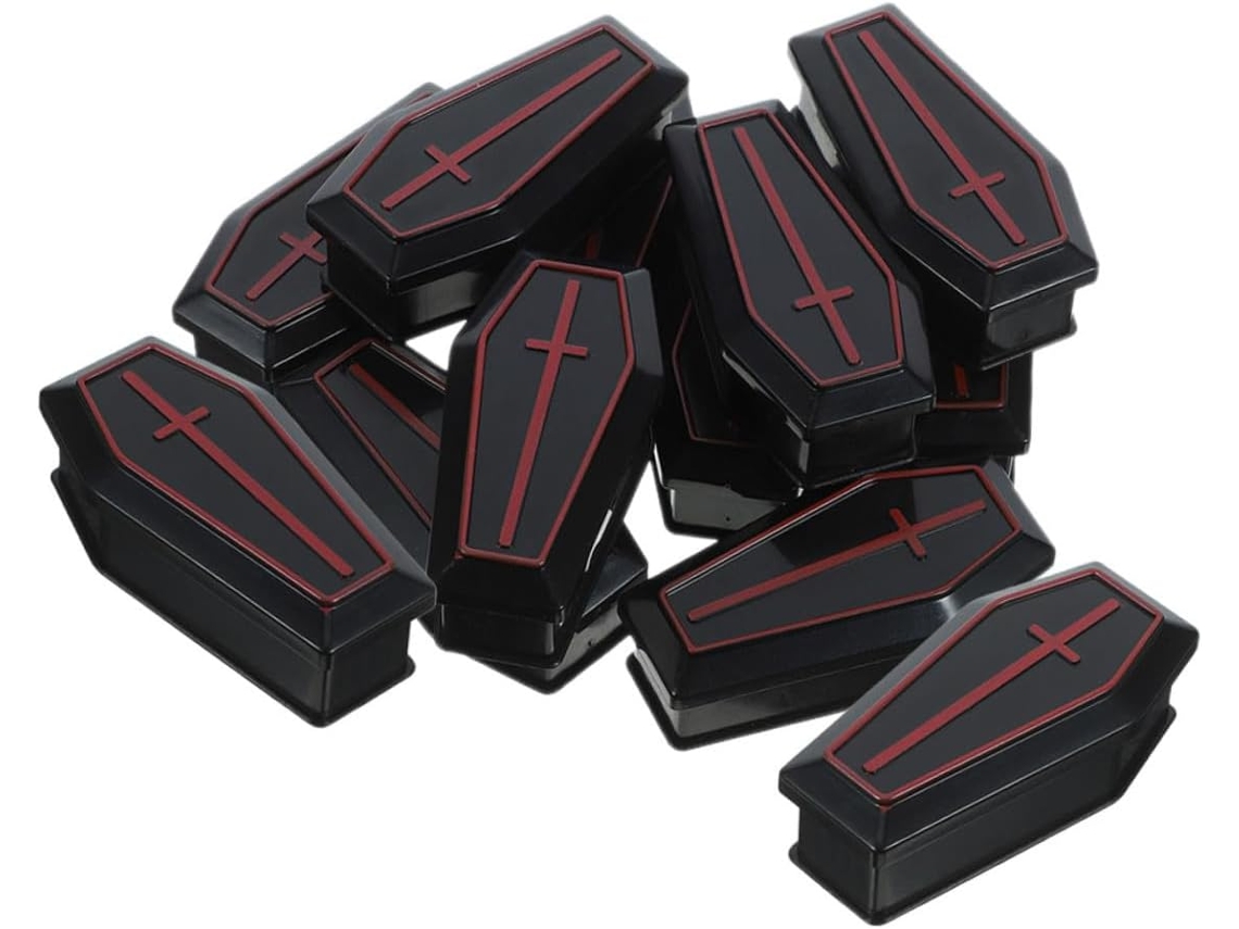 Juego 12 Cajas Plástico Forma Ataúd Ideales Decoraciones Halloween Bromas Modelos Compactos Ataúdes Fiestas