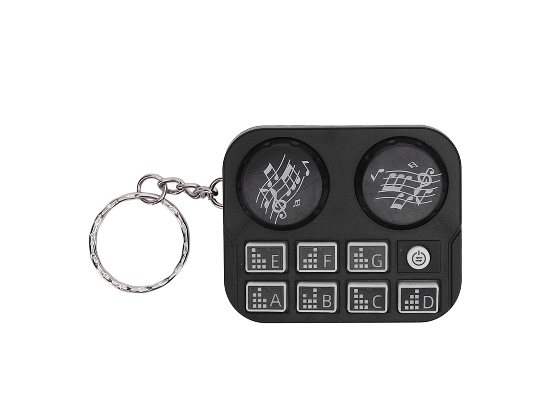 Pulseira De Chaves Mini Dj Player De Discos Luzes Coloridas Modo Automático E Manual Portátil Preto