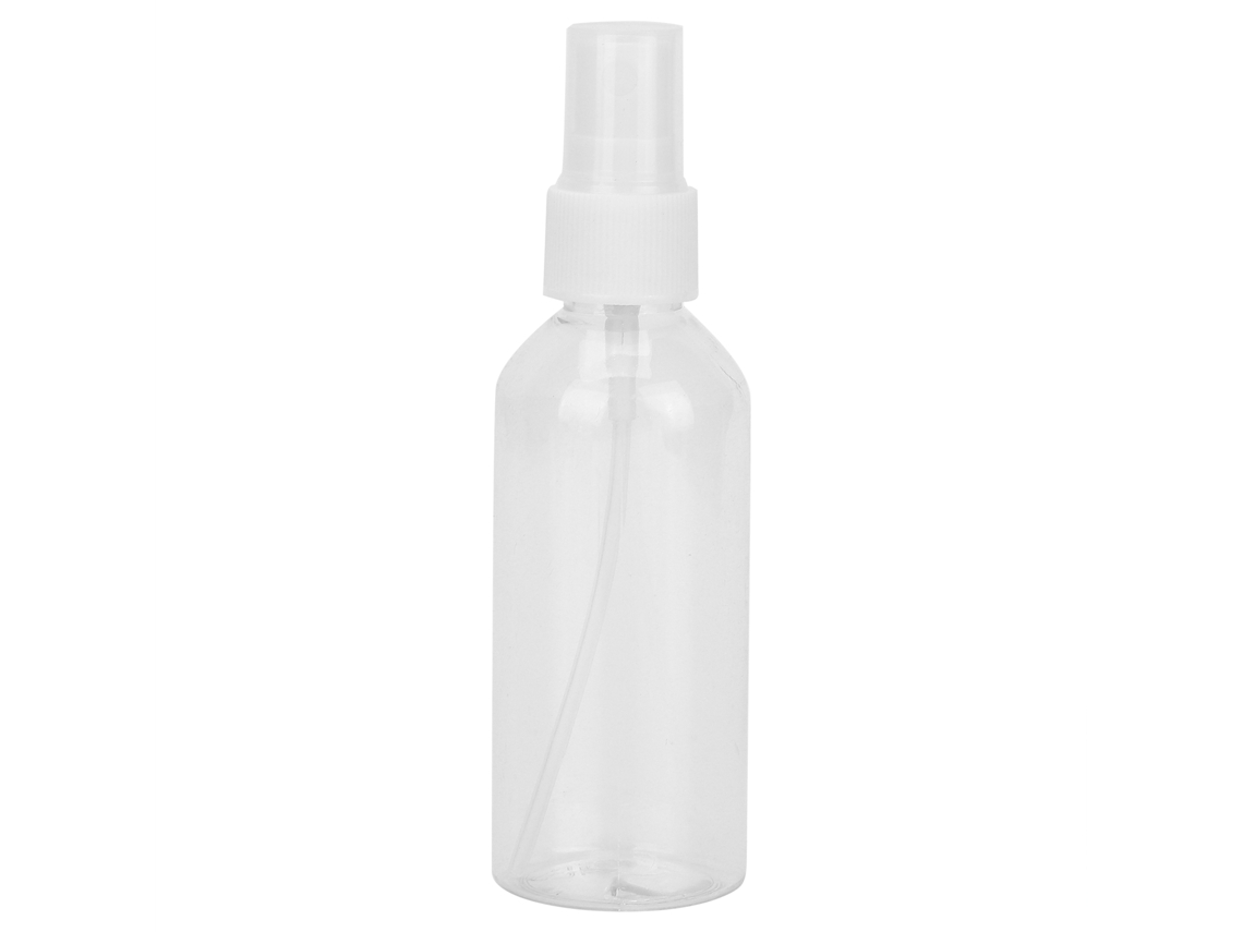 Frasco pulverizador vacío recargable de 100 ml para cosméticos de viaje en tamaño mini.