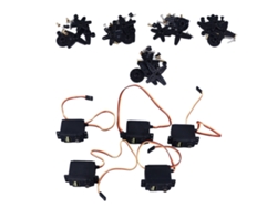 5 servos, 55 g, brazos robóticos para barcos y coches, rotación de 180°, plástico.
