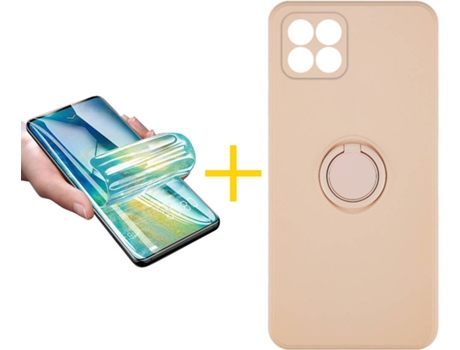 Carcasa + Protector de Pantalla para Huawei P40 Lite ACCETEL Rosa Pastel