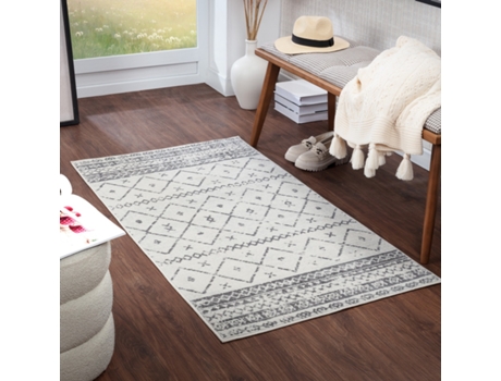 Alfombra Bereber Étnico SURYA Blanco/Gris 80x150 cm