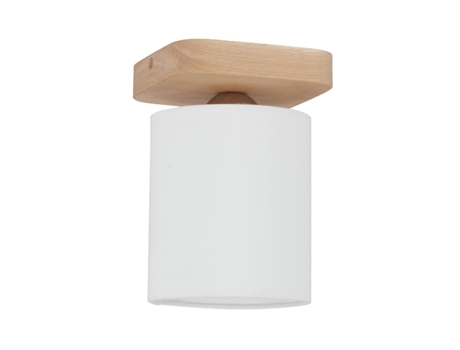 Lámpara De Techo Jenta En Madera Metal Tela Roble Cromo Blanco 13,5X13,5X20,5 Cm EPIKASA