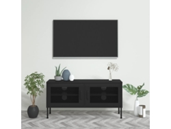 Mueble de Armario Tv Acero 105X35X50 Cm Negro