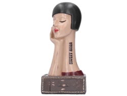 Escultura Femenina Con Cajón, Decoración Hecha A Mano En Resina Sintética.