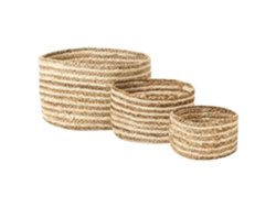 Juego de accesorios decorativos BELIANI Kahu de Yute Natural 34x34x20