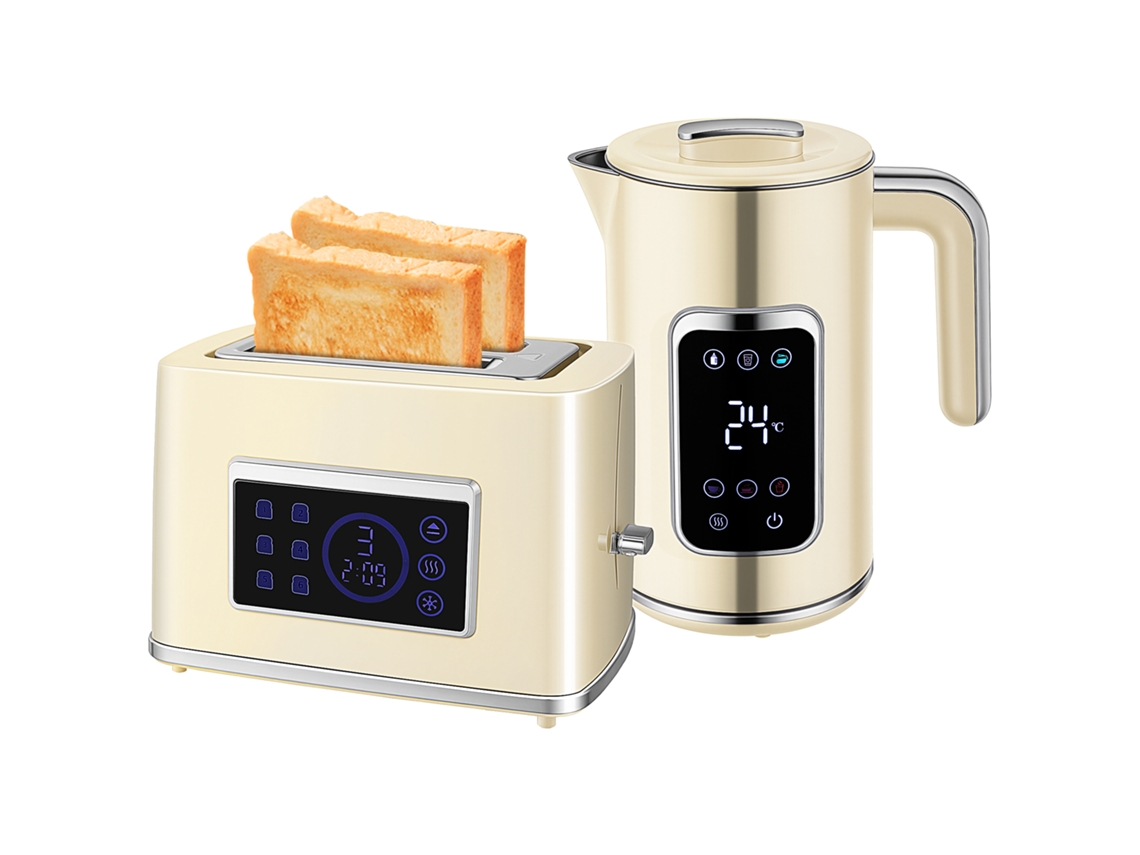 Conjunto Café Led Chaleira 1,7l 2200w Torradeira Creme