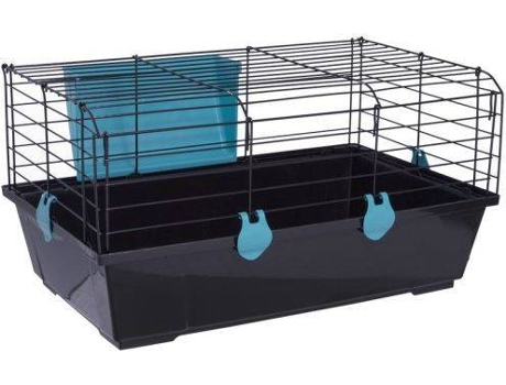 Jaula para Cobayas VOLTREGA 523 (Negro y Azul - 58x36x31 cm - Plástico y Metal)