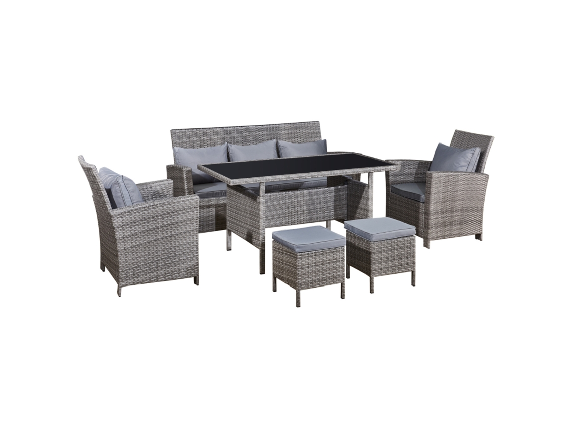 Conjunto de Jardín CONCEPT U Modena (Gris - Resina - 210x116x90 cm)