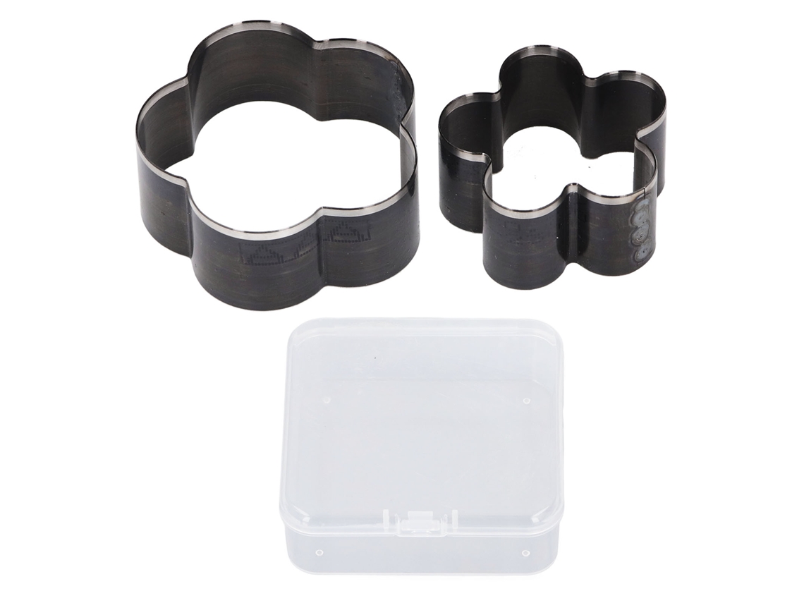 Kit de troqueles de corte de cuero con diseño floral, 2 piezas, acero de aleación, herramientas manuales, 58 mm x 46 mm