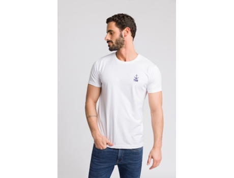 Camiseta de Hombre THROTTLEMAN Algodón Blanco (M)