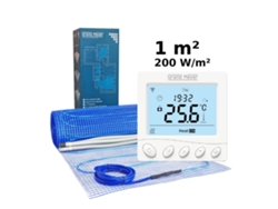 Kit de calefacción eléctrica por suelo radiante de 1 m², 200 W/m² W350. Termostato programable Wi-Fi Grand Meyer.